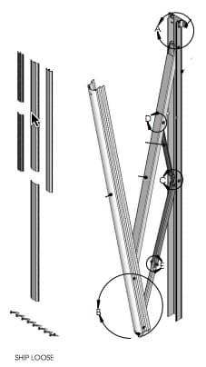 Solera? 69" Standard Flat Awning Support Arm Assembly - White Image 1