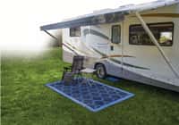 Outdoor Mat 6' x 9' - Lattice, Blue Image 1