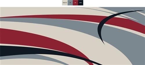 FAULKNER 53022 8' X 20' BURGUNDY/GRAY GRAPHIC DESIGN REVERSIBLE PATIO MAT Image 1