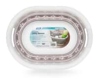 Collapsible Laundry Basket - Small, White/Taupe Image 1