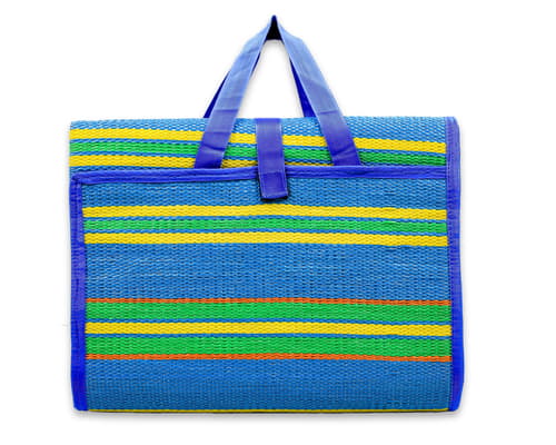 Handy Mat w/Strap - Blue/Green Stripes, 72"x108" Image 1