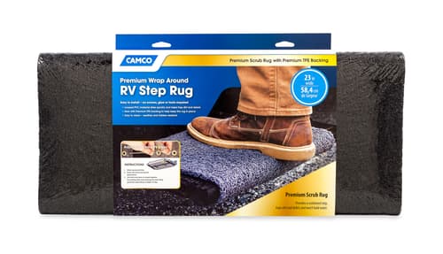 Scrub Rug Premium Step Rug - w/UV&TPE Back, 22" x23",Black Image 1