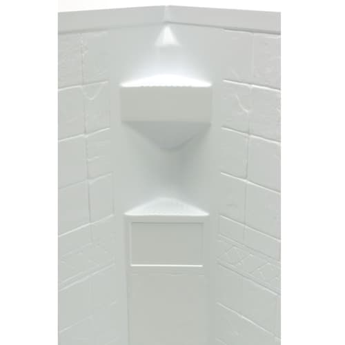 Neo Angle Shower Wall Surround; 34"x 34"x 68" (White) Image 1