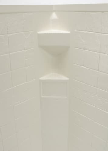 Neo Angle Shower Wall Surround; 34'x 34'x 68' - Slate (Parchment) Image 1