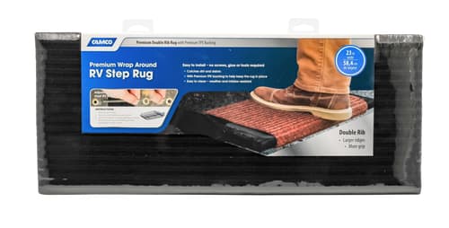 Premium Double Ribbed Step Rug - Poly. w/UV&TPE, 18"x23", Black Image 1