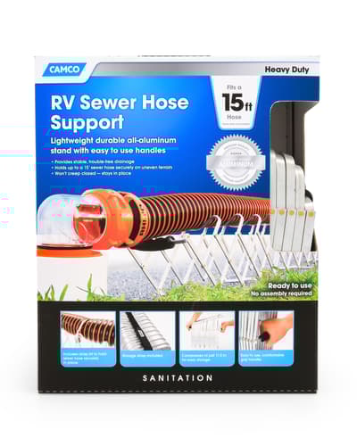 Sewer Hose Support - 15' Folding, Aluminum Image 1