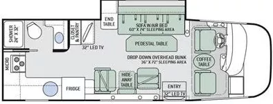 26' 2016 Thor Axis 24.2 w/Slide - Bunk House Floorplan