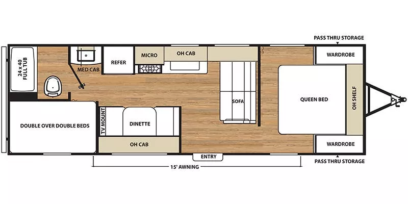30' 2017 Forest River Catalina Sbx 261BH - Bunk House Floorplan