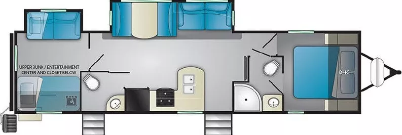 37' 2020 Heartland Wilderness Ultra Lite 3350DS w/2 Slides - Bunk House Floorplan