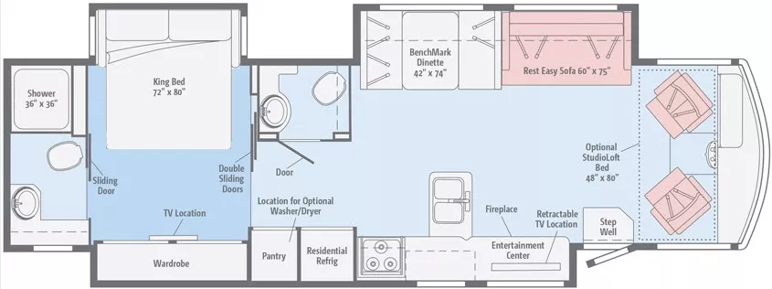 37' 2018 Winnebago Sunova 36Z w/3 Slides - Bunk House Floorplan