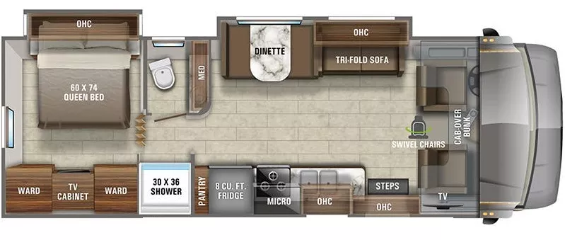 32' 2021 Jayco Greyhawk 29MV w/2 Slides Floorplan