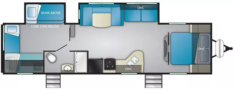 37' 2020 Heartland Pioneer DS320 w/2 Slides - Bunk House Floorplan