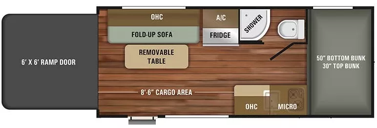 20' 2018 Starcraft Autumn Ridge Outfitter 17TH - Toy Hauler - Bunk House Floorplan