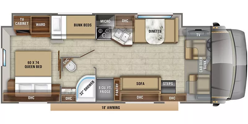 32' 2020 Jayco Greyhawk 31F w/2 Slides - Bunk House Floorplan