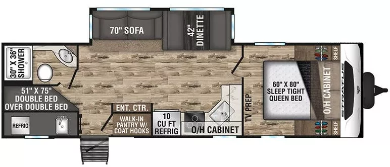 31' 2022 Venture RV Stratus 281VBH w/Slide - Bunk House Floorplan
