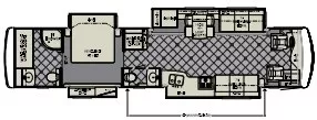 43' 2011 Newmar Ventana 4375 360hp Other w/4 Slides - Bunk House Floorplan