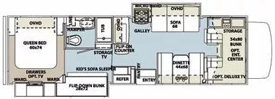 32' 2015 Forest River Sunseeker 3170DS w/2 Slides - Bunk House Floorplan