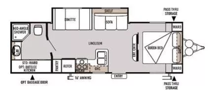 26' 2014 Forest River Wildwood Xlite 261bhxl 261BHXL - Bunk House Floorplan