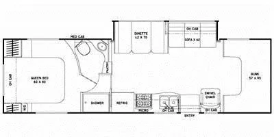 32' 2010 Coachmen Freelander 3150SS w/Slide - Bunk House Floorplan