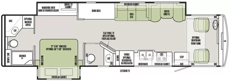 38' 2019 Tiffin Allegro Open Road 36UA w/2 Slides - Bunk House Floorplan