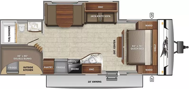 30' 2022 Jayco Jay Flight Slx 267BHS w/Slide - Bunk House Floorplan
