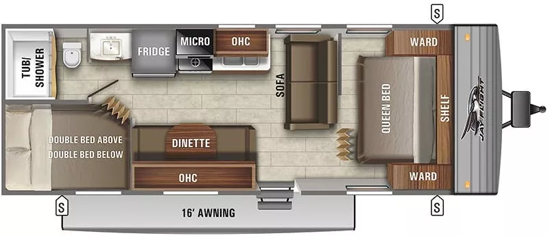 29' 2021 Jayco Jayflight 264BH - Bunk House Floorplan