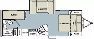 27' 2012 Coachmen Apex 235BHS w/Slide - Bunk House Floorplan