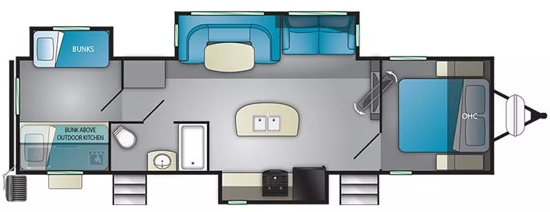36' 2021 Heartland Mallard M33 w/3 Slides - Bunk House Floorplan