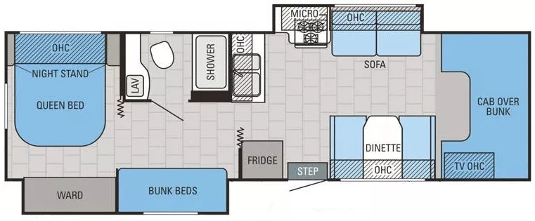 32' 2013 Jayco Redhawk 31XL w/2 Slides - Bunk House Floorplan