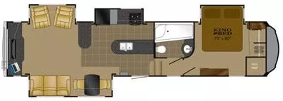 40' 2013 Heartland Bighorn 3610RE w/4 Slides & Generator Floorplan