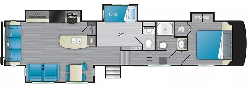 41' 2021 Heartland Milestone 377MB w/4 Slides - Bunk House Floorplan