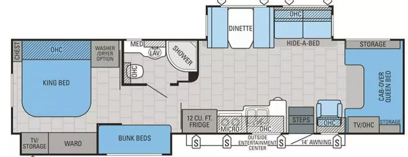 38' 2016 Jayco Seneca 37FS w/2 Slides - Bunk House Floorplan