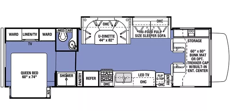 32' 2019 Forest River Sunseeker 3010DS w/2 Slides - Bunk House Floorplan