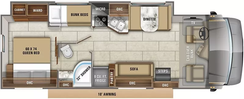 33' 2020 Jayco Redhawk 31F w/Slide - Bunk House Floorplan