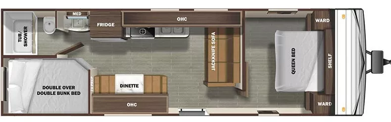 30' 2021 Starcraft Autumn Ridge 26BH - Bunk House Floorplan
