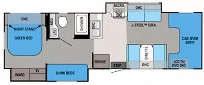 32' 2012 Jayco Greyhawk 31FS w/2 Slides - Bunk House Floorplan