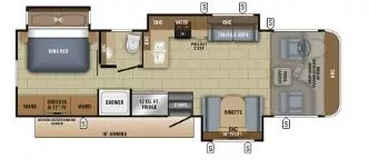 33' 2018 Jayco Precept 31UL w/3 Slides - Bunk House Floorplan