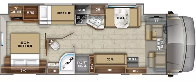 33' 2020 Jayco Greyhawk 31F w/2 Slides - Bunk House Floorplan