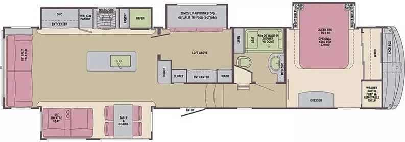 42' 2020 Forest River Columbus 377MBC w/4 Slides - Bunk House Floorplan