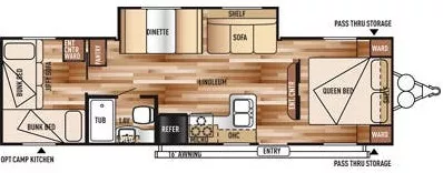 32' 2015 Forest River Salem Cruise Lite 272QBXL w/Slide - Bunk House Floorplan