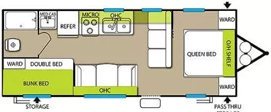 29' 2014 Forest River Salem 261BHXL - Bunk House Floorplan