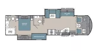 37' 2022 Forest River Coachmen Mirada M35BH w/2 Slides - Bunk House Floorplan