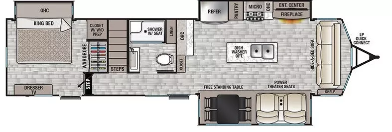 40' 2022 Forest River Cedar Creek Cottage 40 CDL w/3 Slides - Bunk House Floorplan
