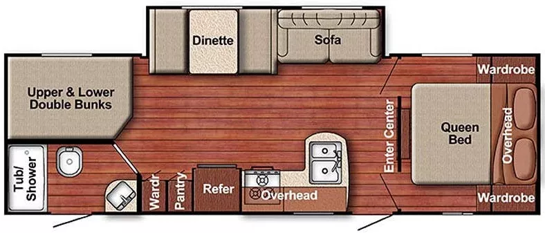 29' 2020 Gulf Stream Kingsport 268BH w/Slide - Bunk House Floorplan