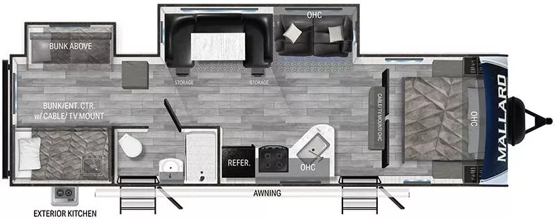 37' 2023 Heartland Mallard M-33 w/3 Slides - Bunk House Floorplan