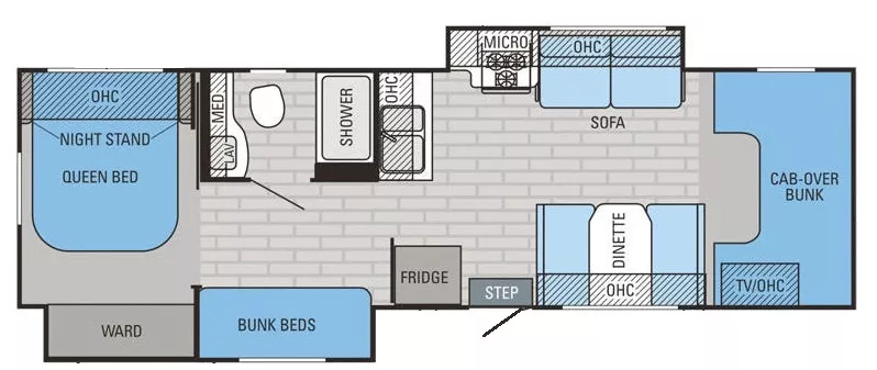 32' 2015 Jayco Greyhawk 31FS w/2 Slides - Bunk House Floorplan