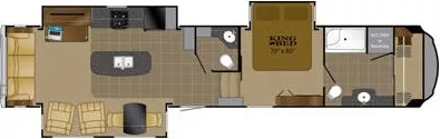 42' 2014 Heartland Bighorn 3875FB w/3 Slides & Generator Floorplan