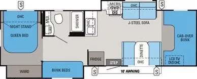 31' 2014 Jayco Greyhawk 31FS w/2 Slides - Bunk House Floorplan