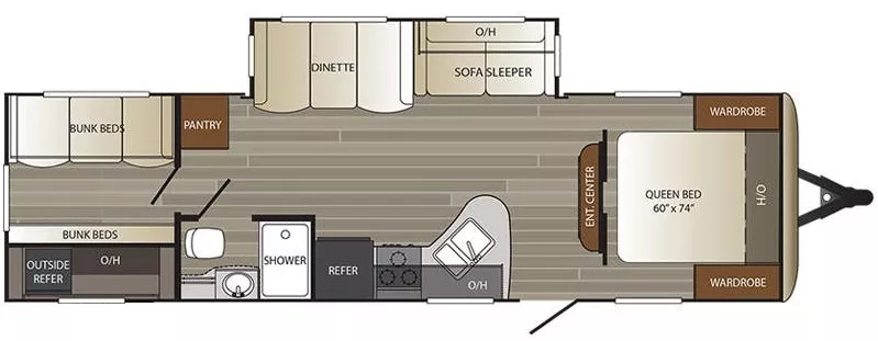 33' 2017 Keystone Outback Ultra-Lite 293UBH w/Slide - Bunk House Floorplan