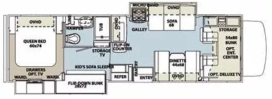 32' 2013 Forest River Sunseeker 3170DS w/2 Slides - Bunk House Floorplan